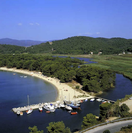 SMALL MARINA - View of Koukounaries small port for yachts and fishing boats