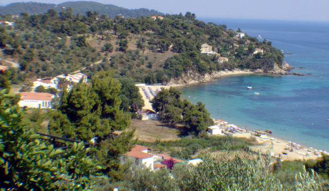 PANORAMIC VIEW - Panoramic view of Troulos beach from above